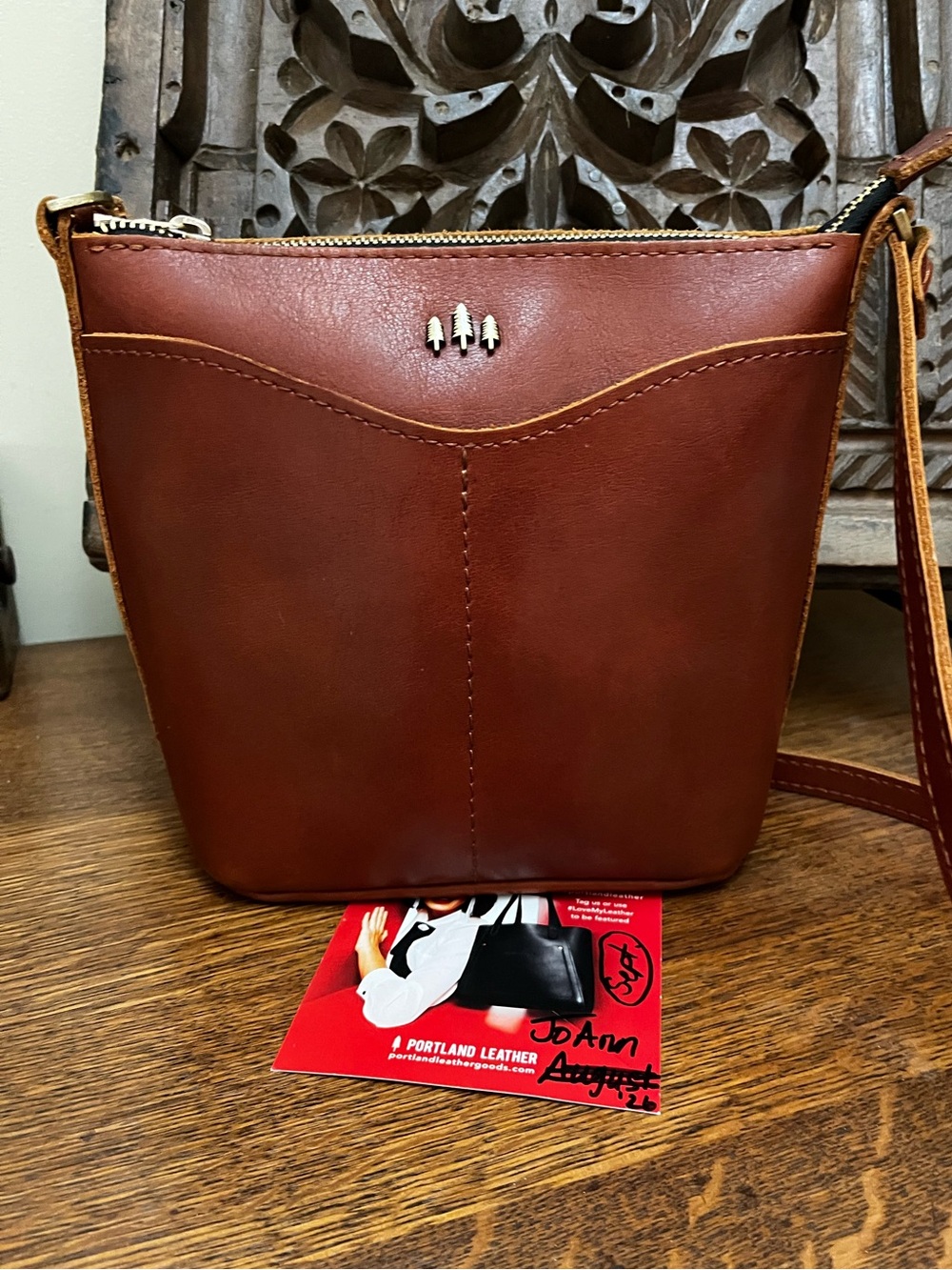 Portland Leather Chestnut Brown Cypress Crossbody Bag